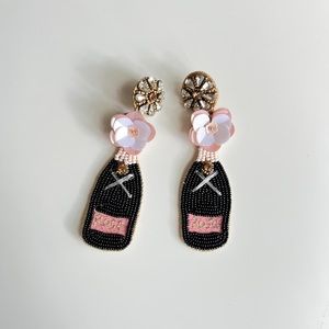 Beaded Rosé Bottle Earrings